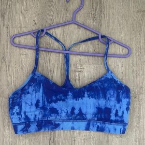 Blue tie dye lululemon flow Y bra size 12
